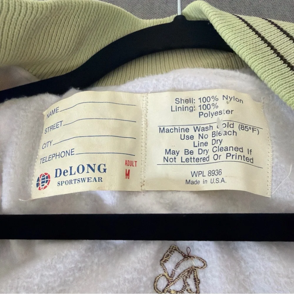 Vintage DeLong Jacket Adult Medium Maroon Satin Bomber USA F-24 - Picture 6 of 6